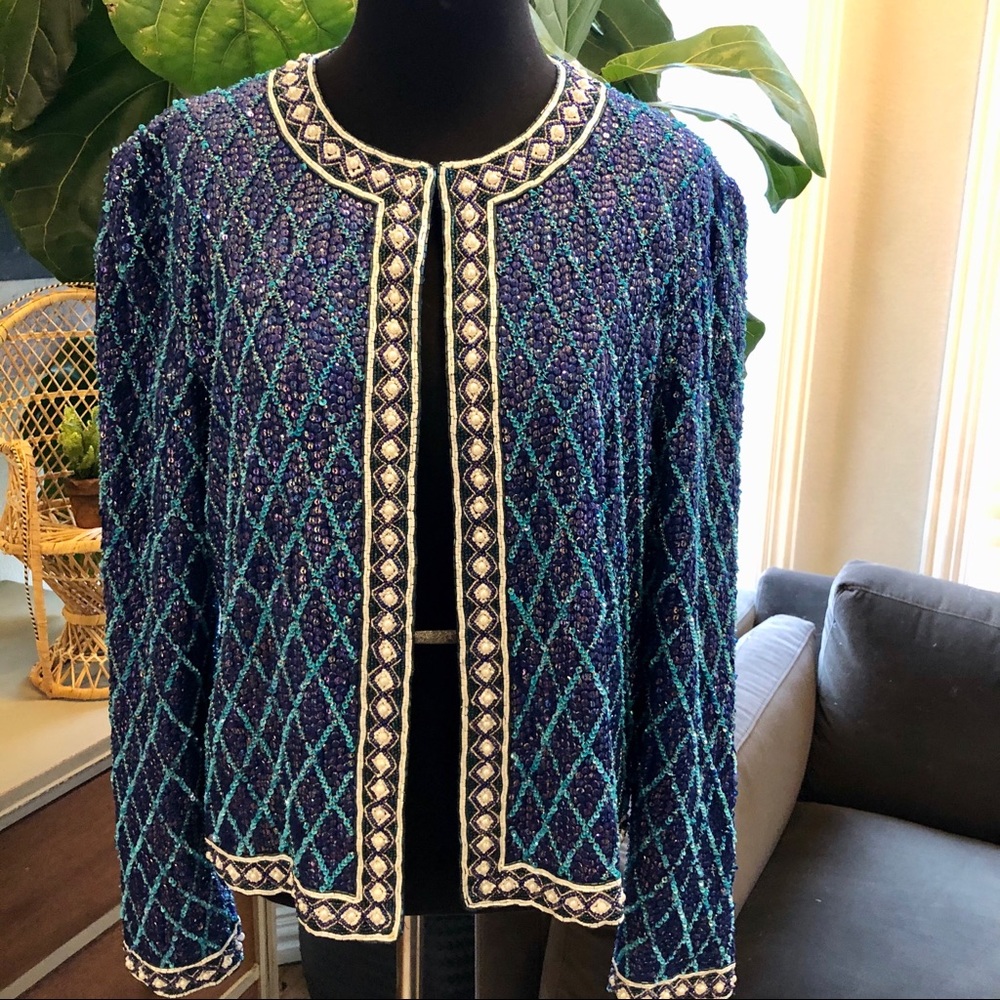 Vintage Nipon Night sequin jacket. Size M